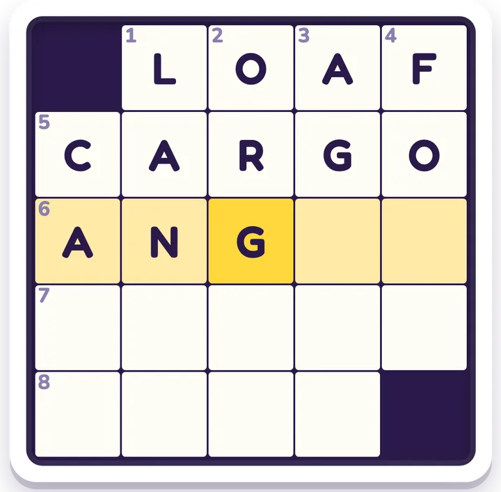 Mini Crossword game board