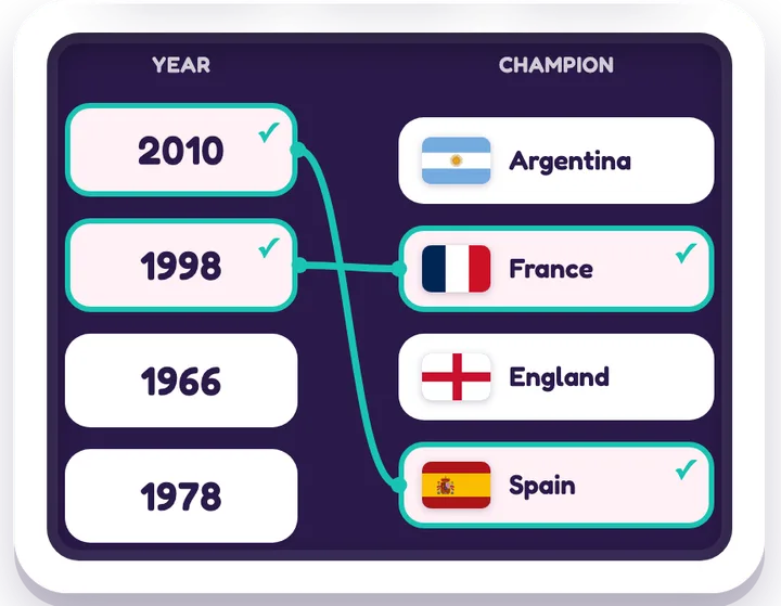 Soccer Champions Match game board