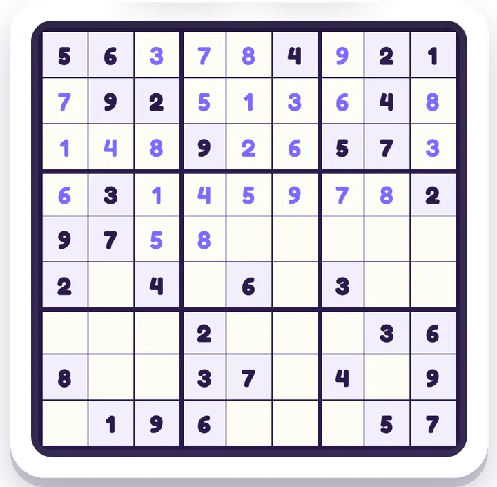 Sudoku game board